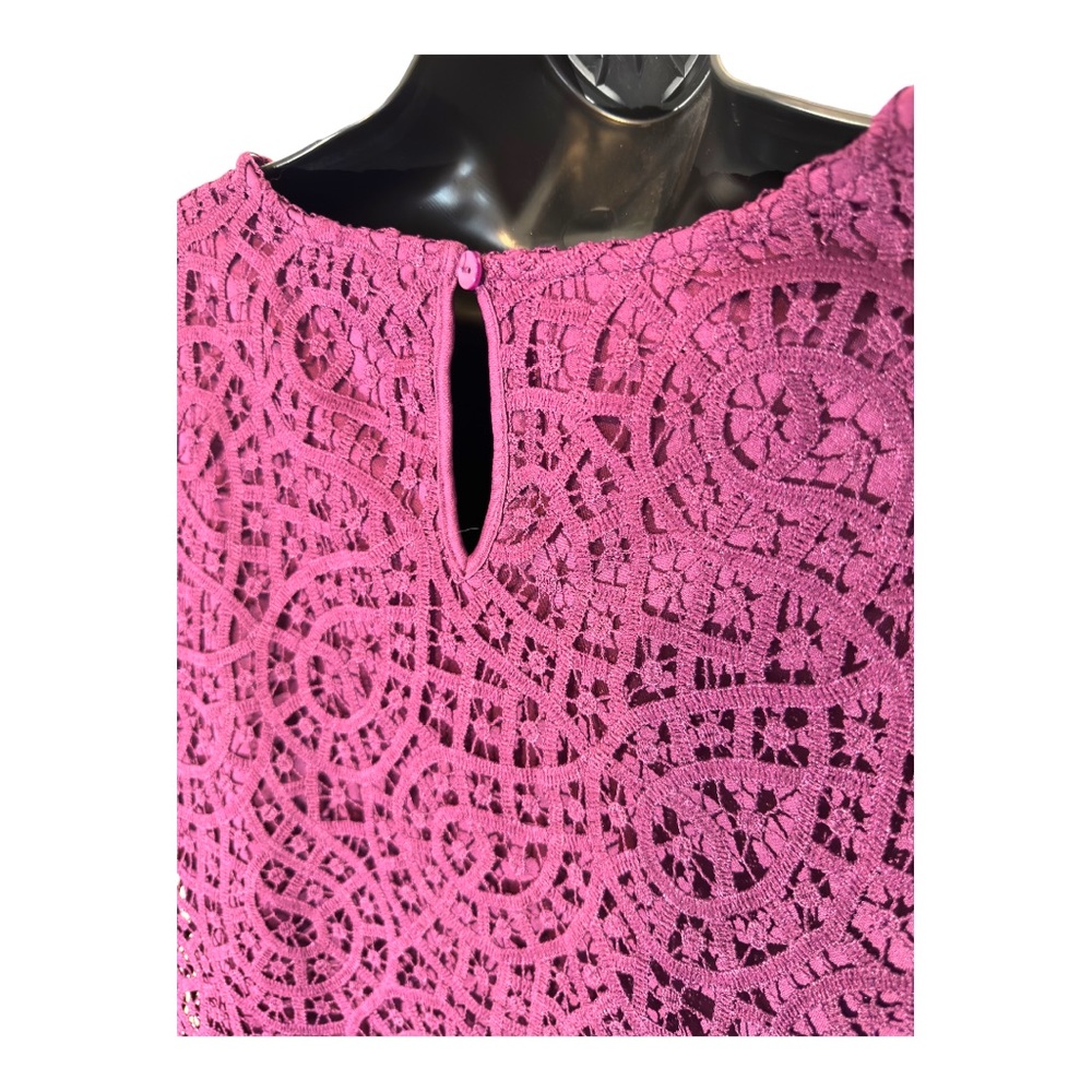Philosophy Women's Short Sleeve Scoop Neck Lace Top Size S - Picture 4 of 5